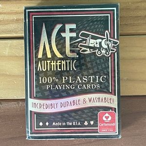 Ace Authentic Limited Edition 100% Plastic Playing Cards Washable Sealed